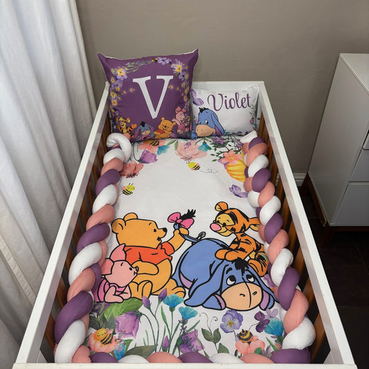 Violet and Baby Pooh Friends cot linen