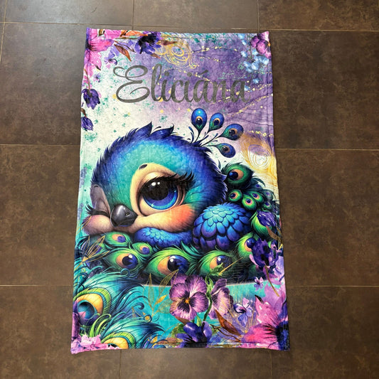 The Magical Baby Peacock Fleece blanket