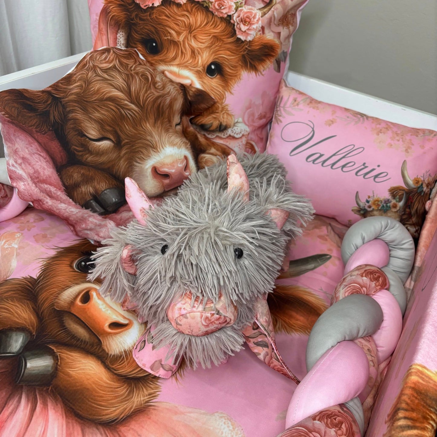 Harmonie the Highland Cow cot linen