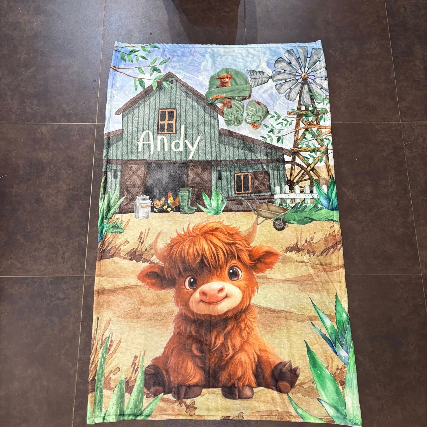 Andy The Farmer Highland Cow Cot Linen