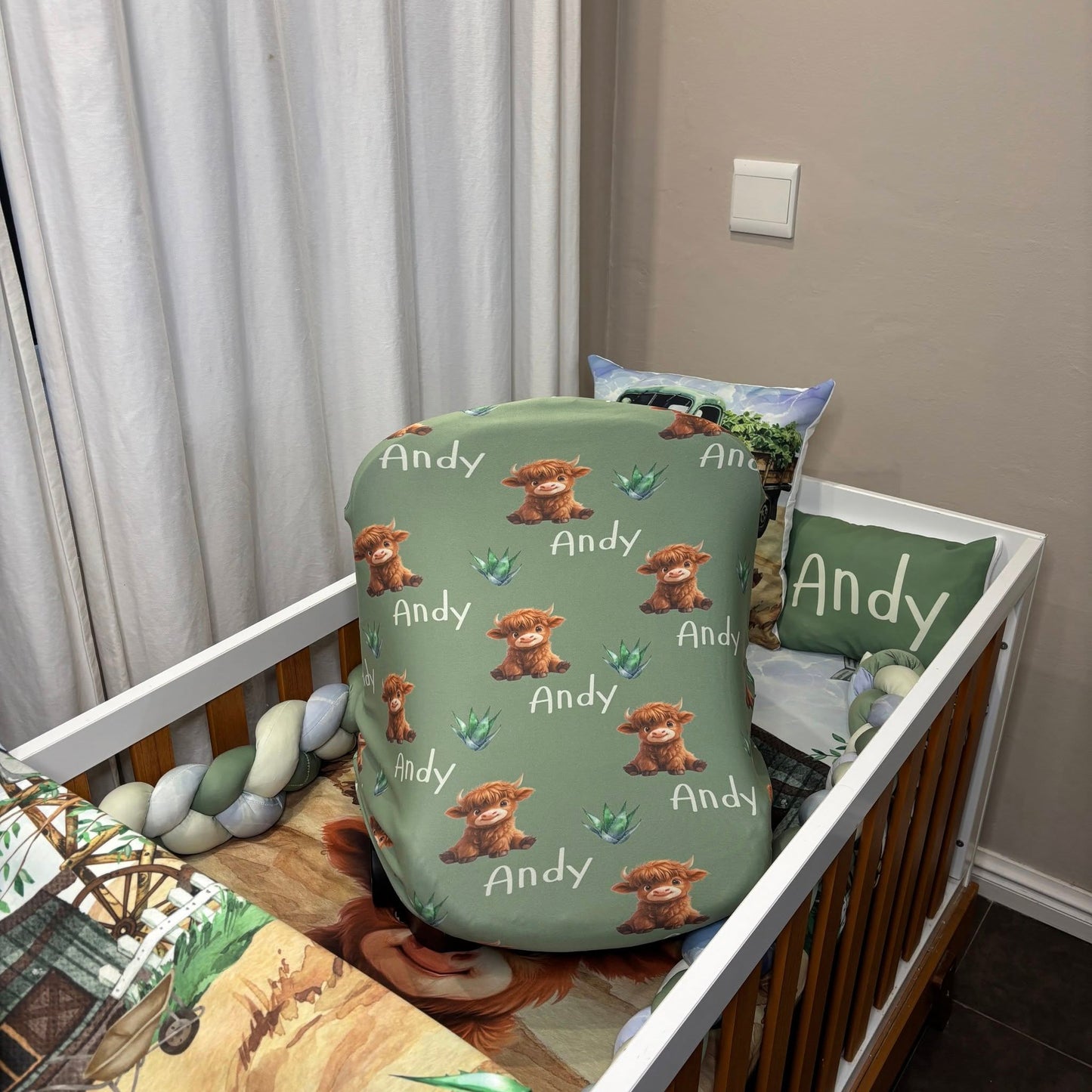 Andy The Farmer Highland Cow Cot Linen