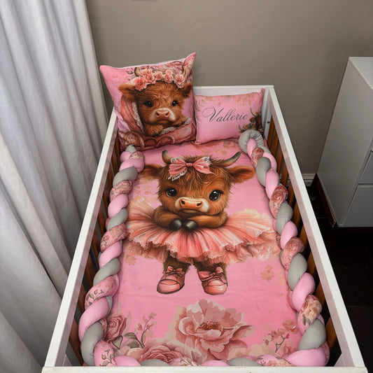 Harmonie the Highland Cow cot linen