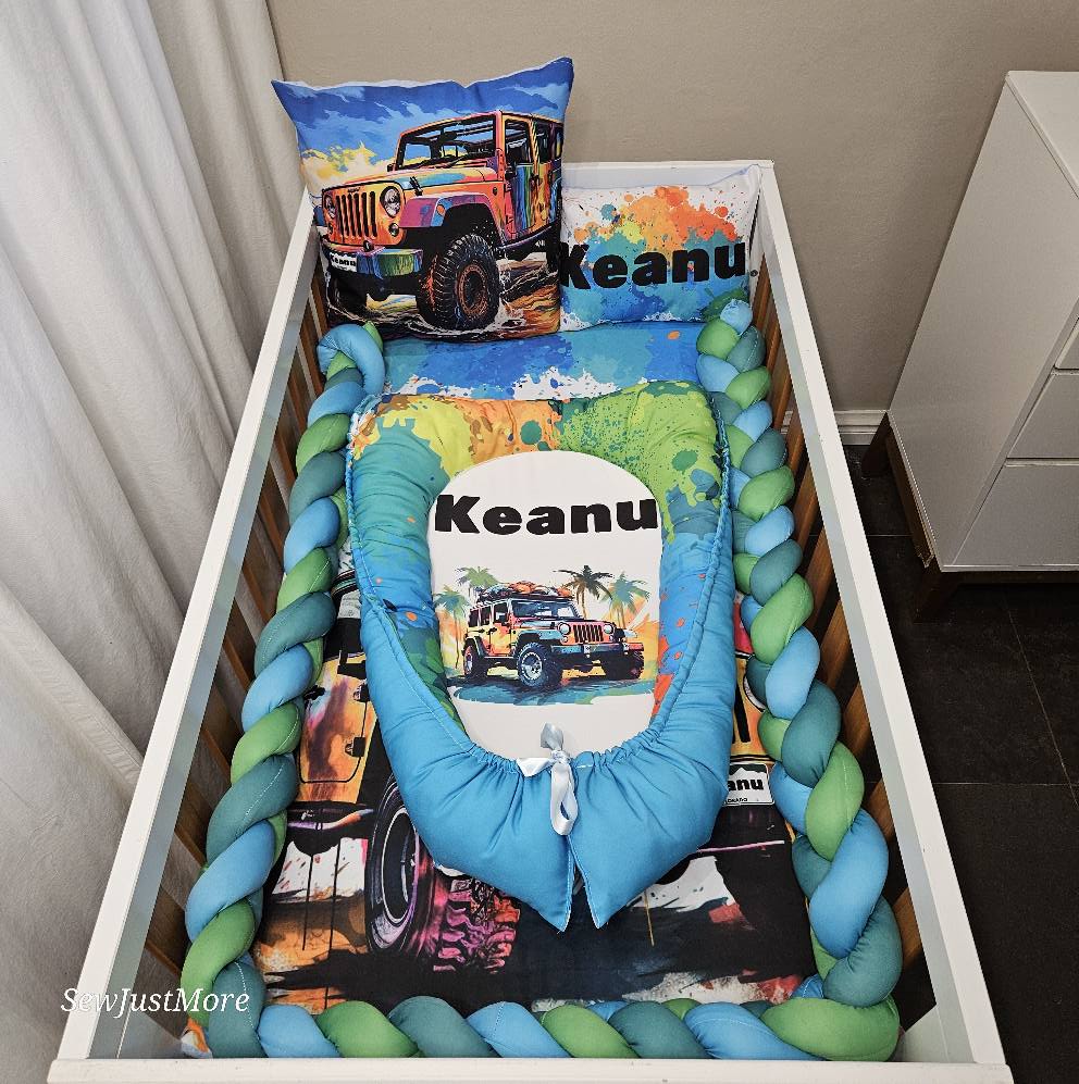 The adventurous Jeep cot linen