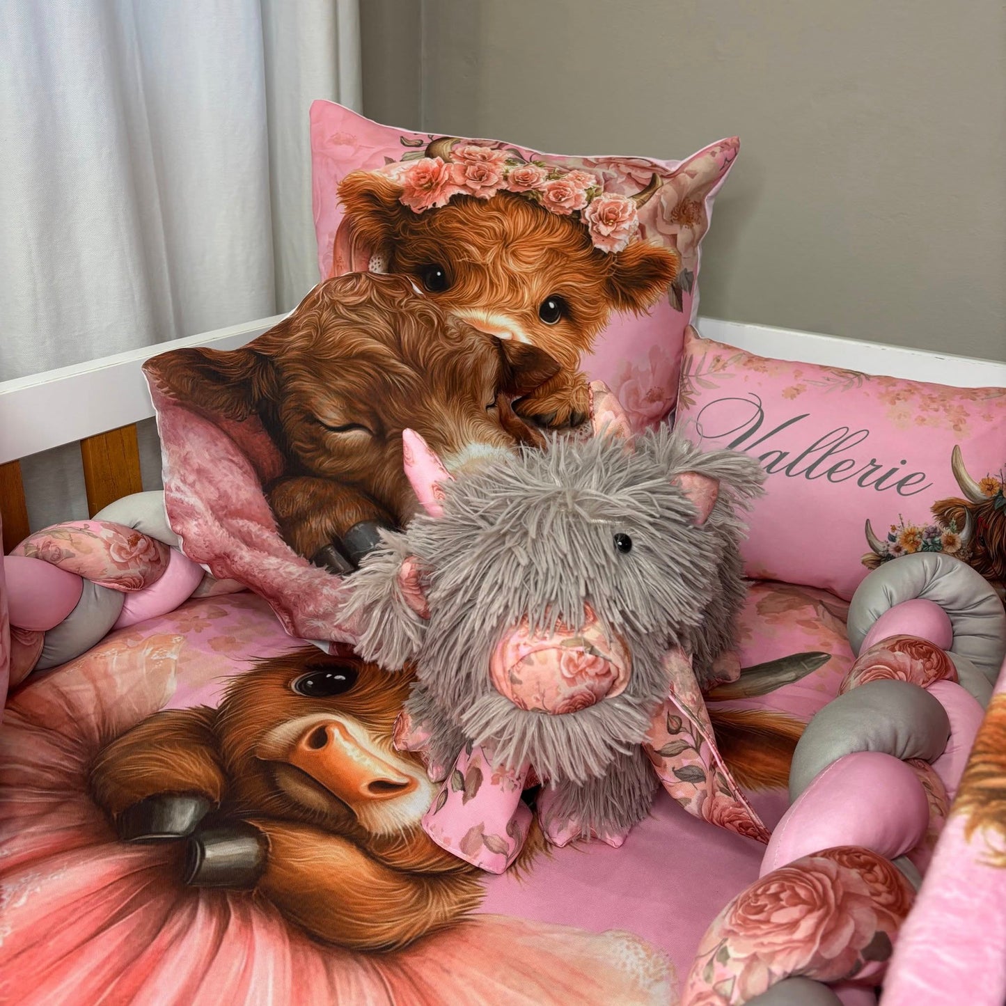 Harmonie the Highland Cow cot linen