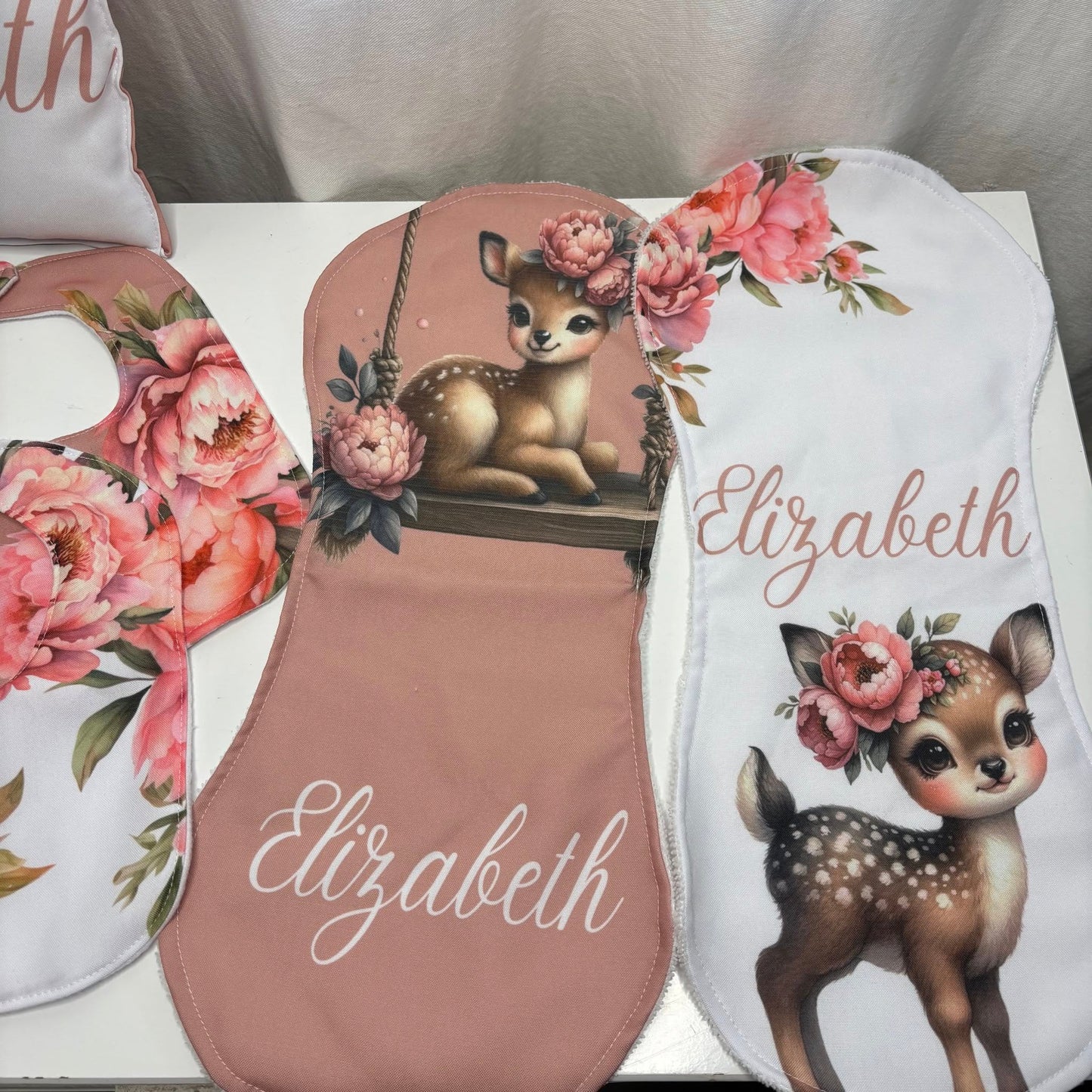 Boho Peony Deer cot linen