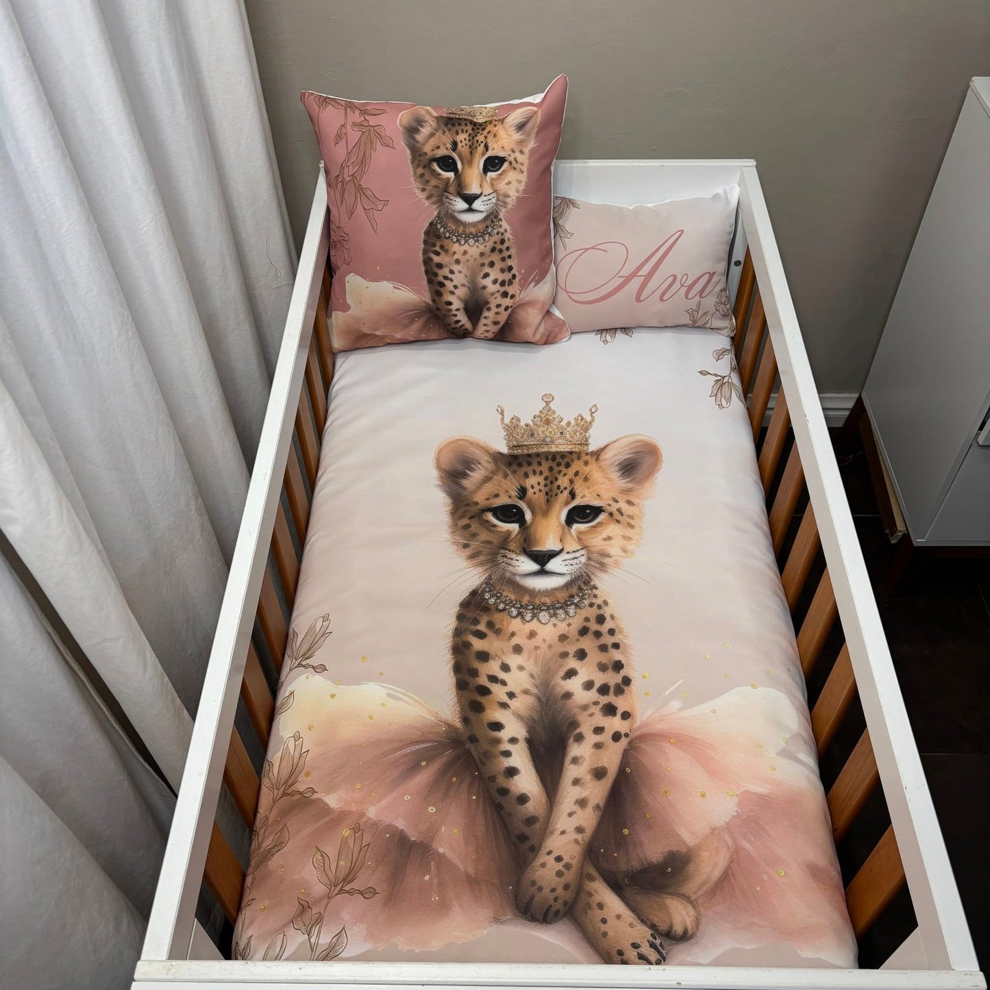 Boho Princess Cheetah cot linen
