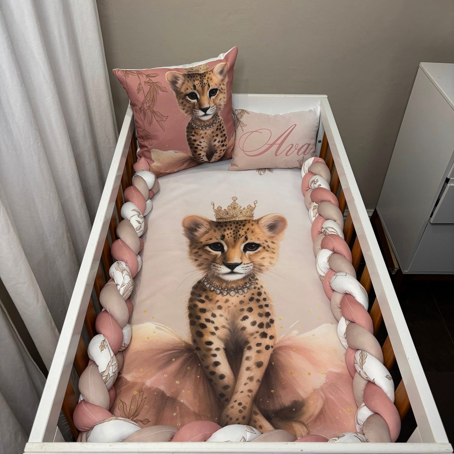 Boho Princess Cheetah cot linen