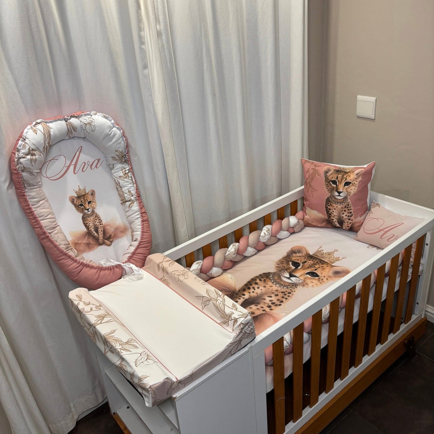 Boho Princess Cheetah cot linen