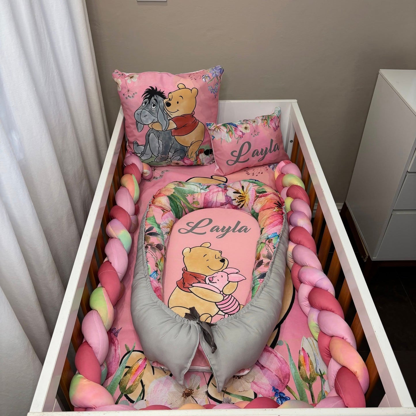 Pink Floral Classic Pooh Baby nest