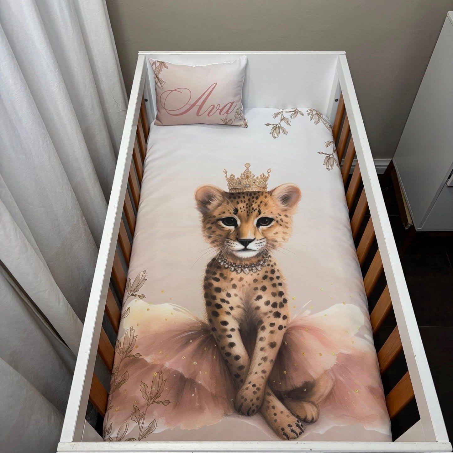 Boho Princess Cheetah cot linen