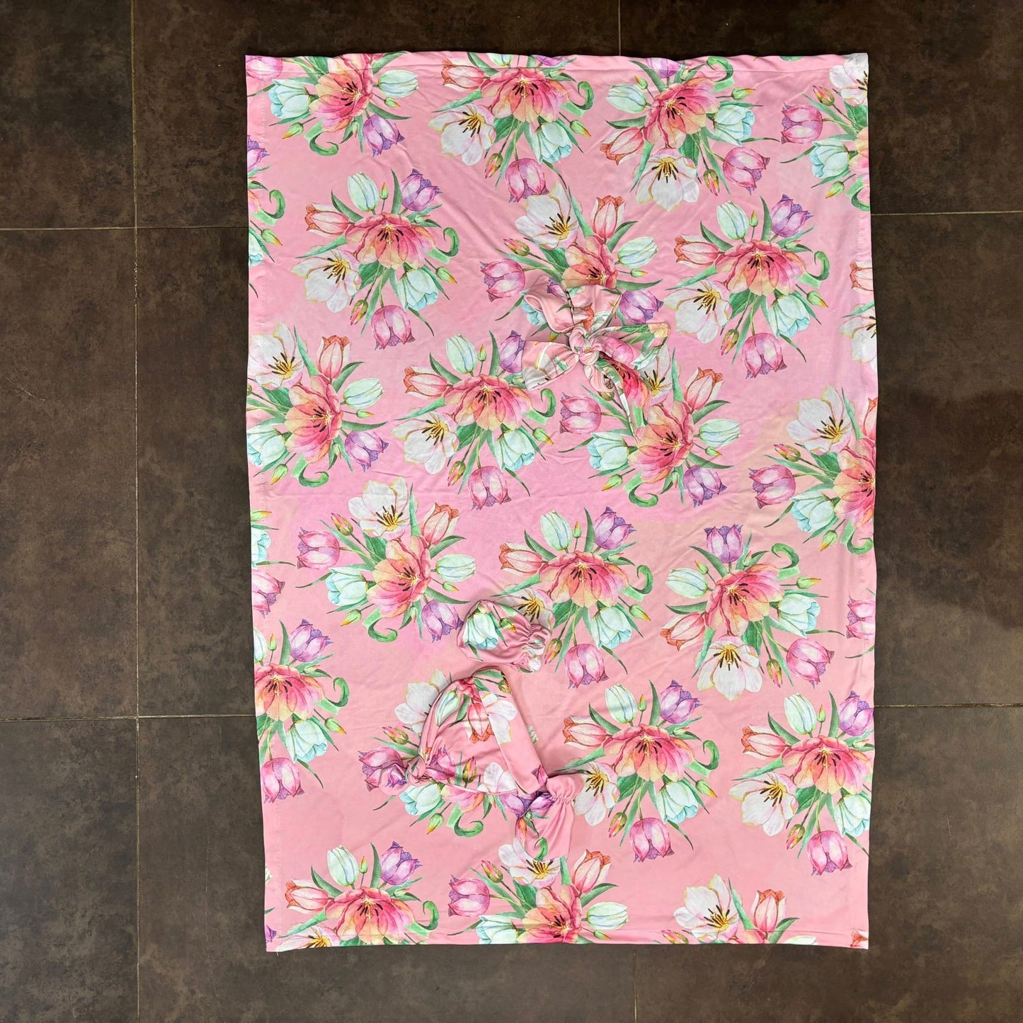 Pink Floral Classic Pooh swaddle set
