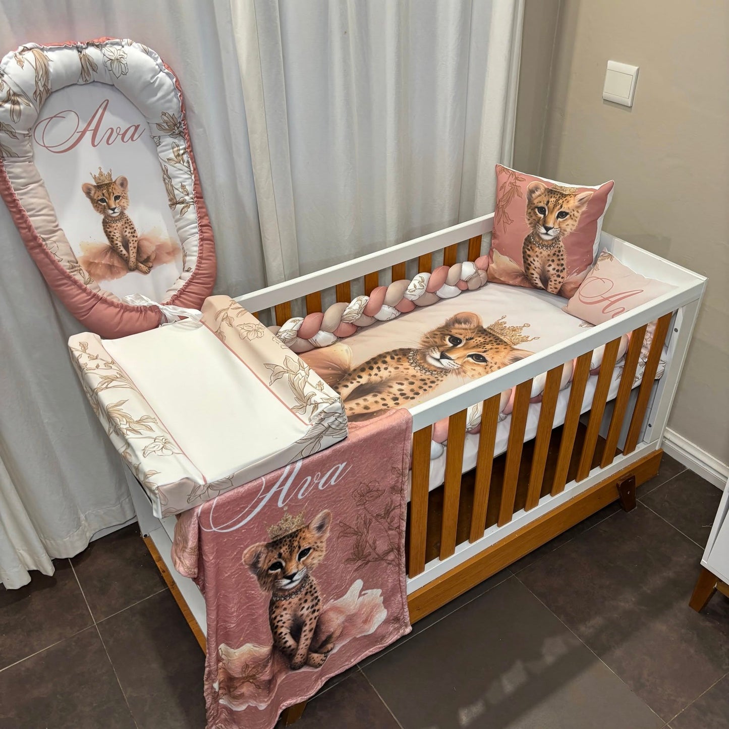 Boho Princess Cheetah cot linen