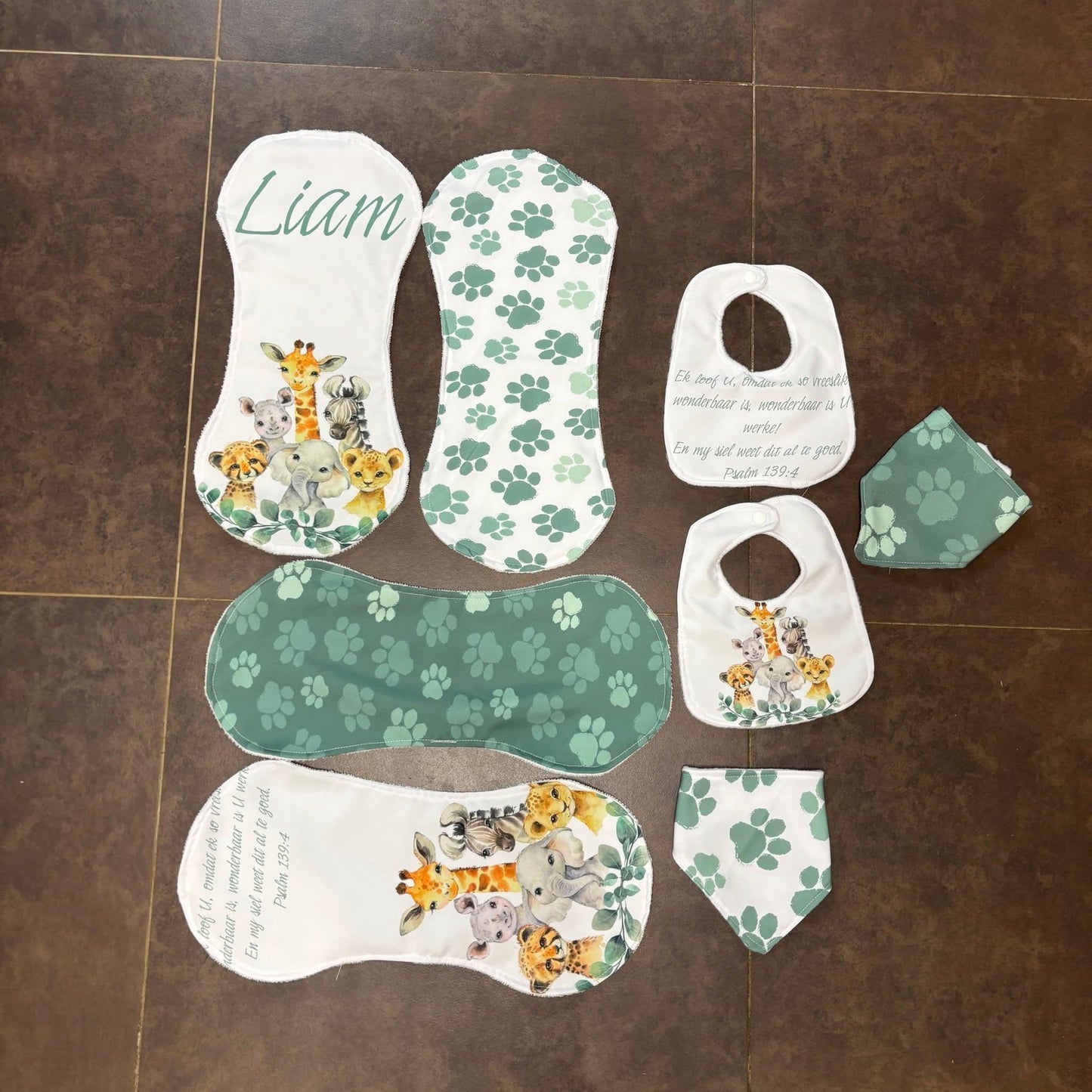 Pawesome Sage Safari Cot Linen