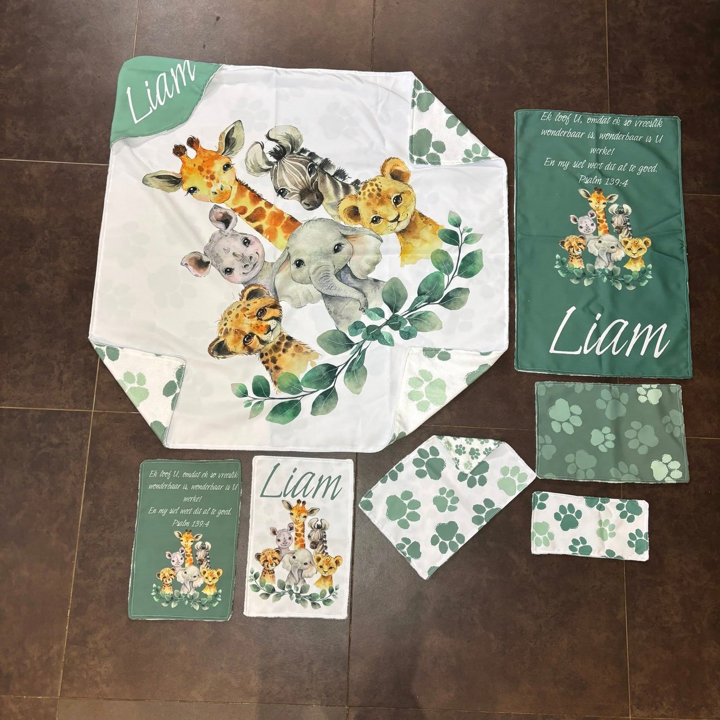 Pawesome Sage Safari Cot Linen