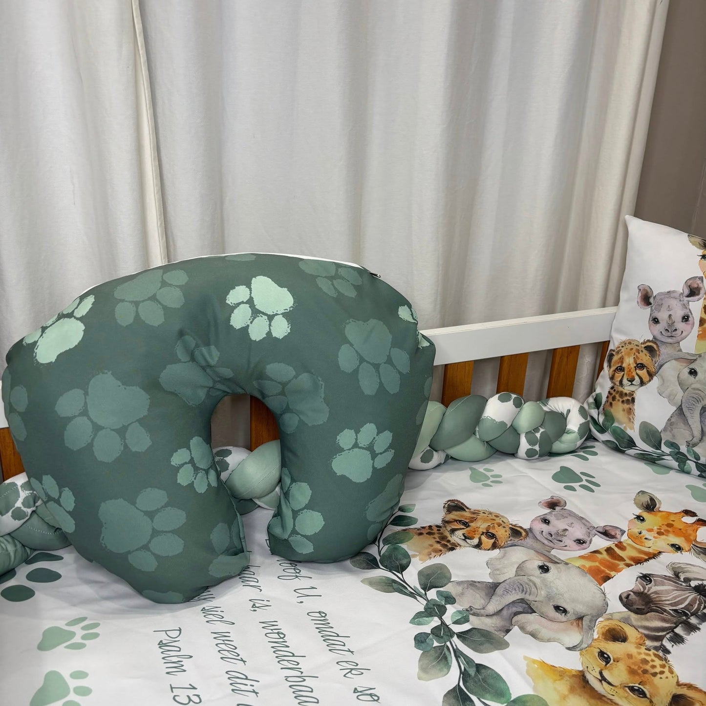 Pawesome Sage Safari nursing pillow