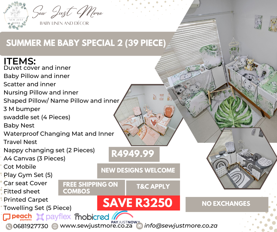 Summer me Baby Special 2 (39Piece) Cot Linen