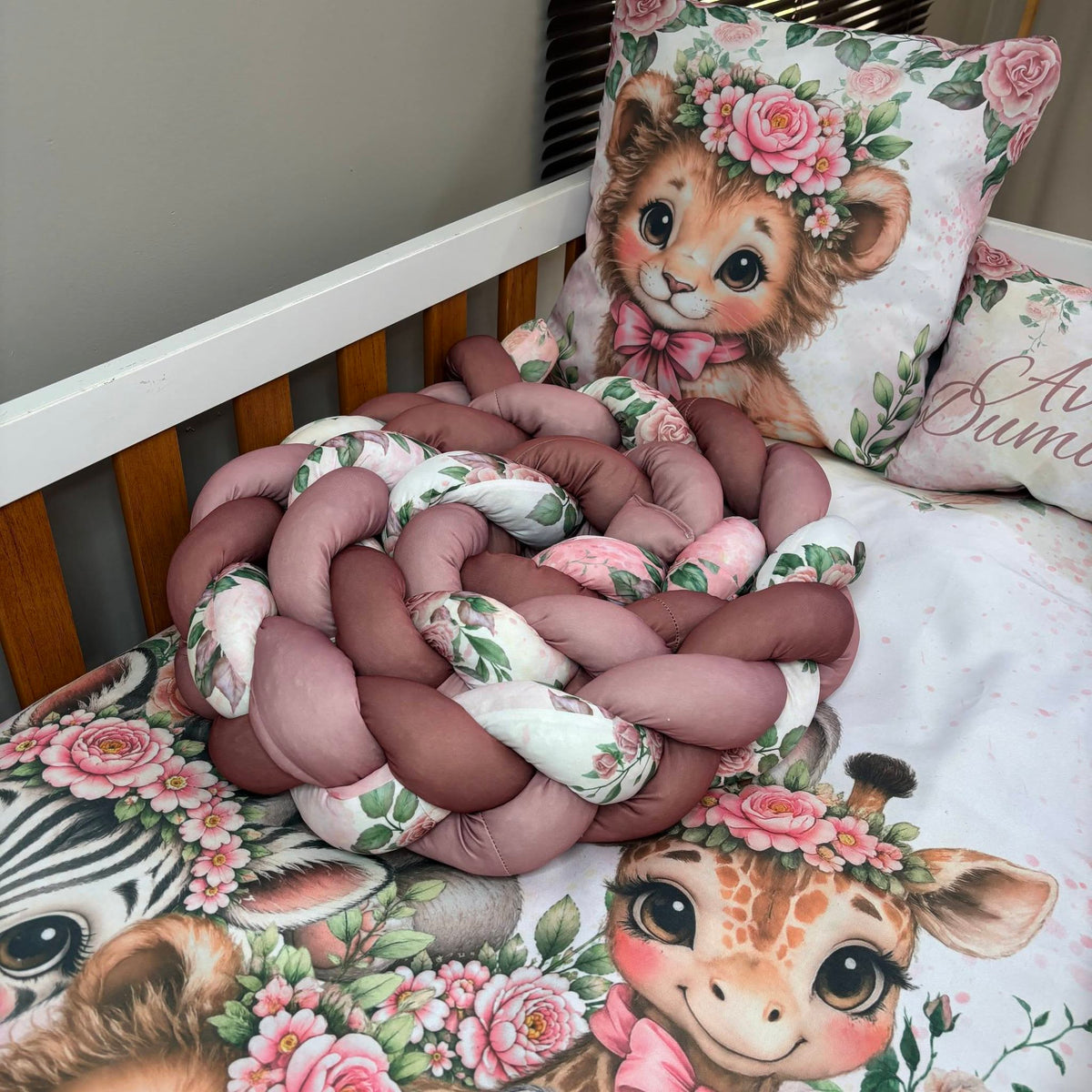 Modern Floral Safari Cot Bumper