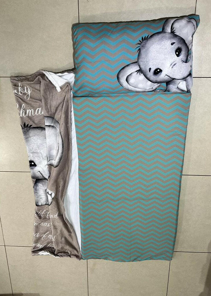 Grey and dark turquoise elephent - Sew Just More
