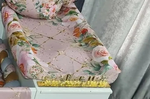 Golden Dusty Pink Bunny Changing mat - Sew Just More