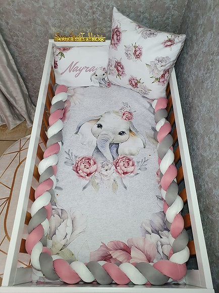 Light Grey Peony Elephant - Sew Just More