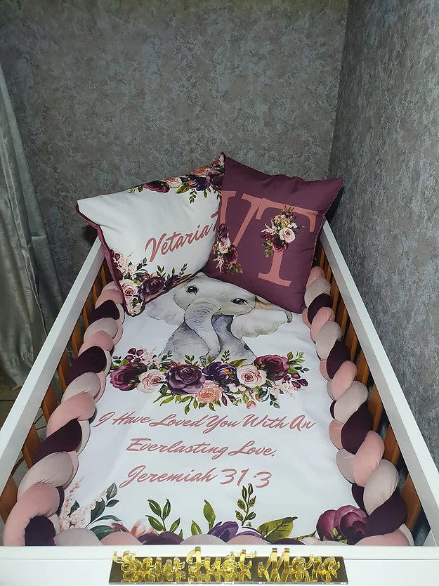 Maroon Flower Elephant - Sew Just More