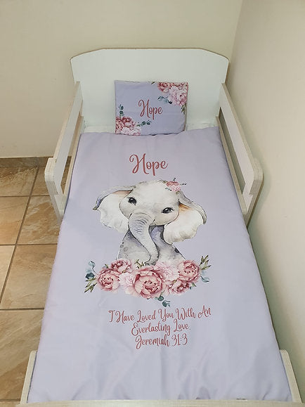 Grey Peony Elephant - Sew Just More