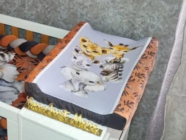 Burnt Orange Safari Changing mat - Sew Just More