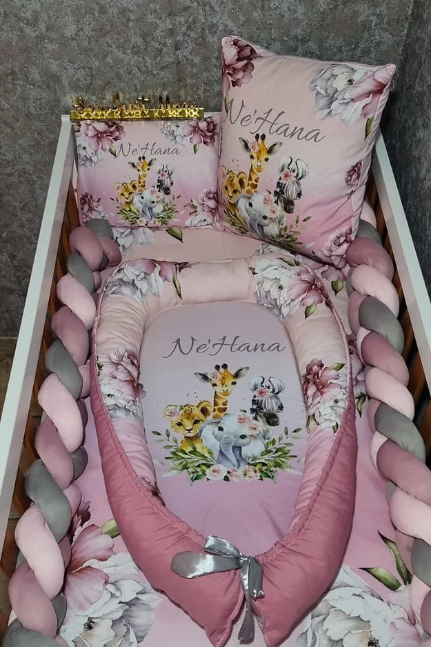 Pink Floral Safari Baby Nest - Sew Just More