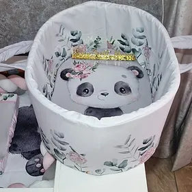 Baby Pink and Peony Panda Carry cot - Sew Just More