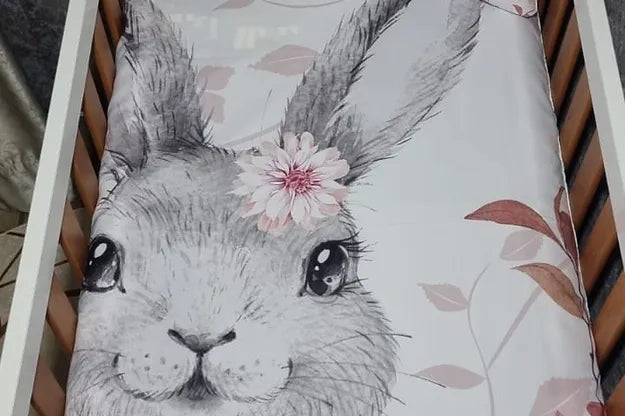 Sophisticated Baby Pink and Grey Bunny - Sew Just More