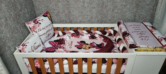 Maroon and Dusty Pink Minnie Mouse - Sew Just More