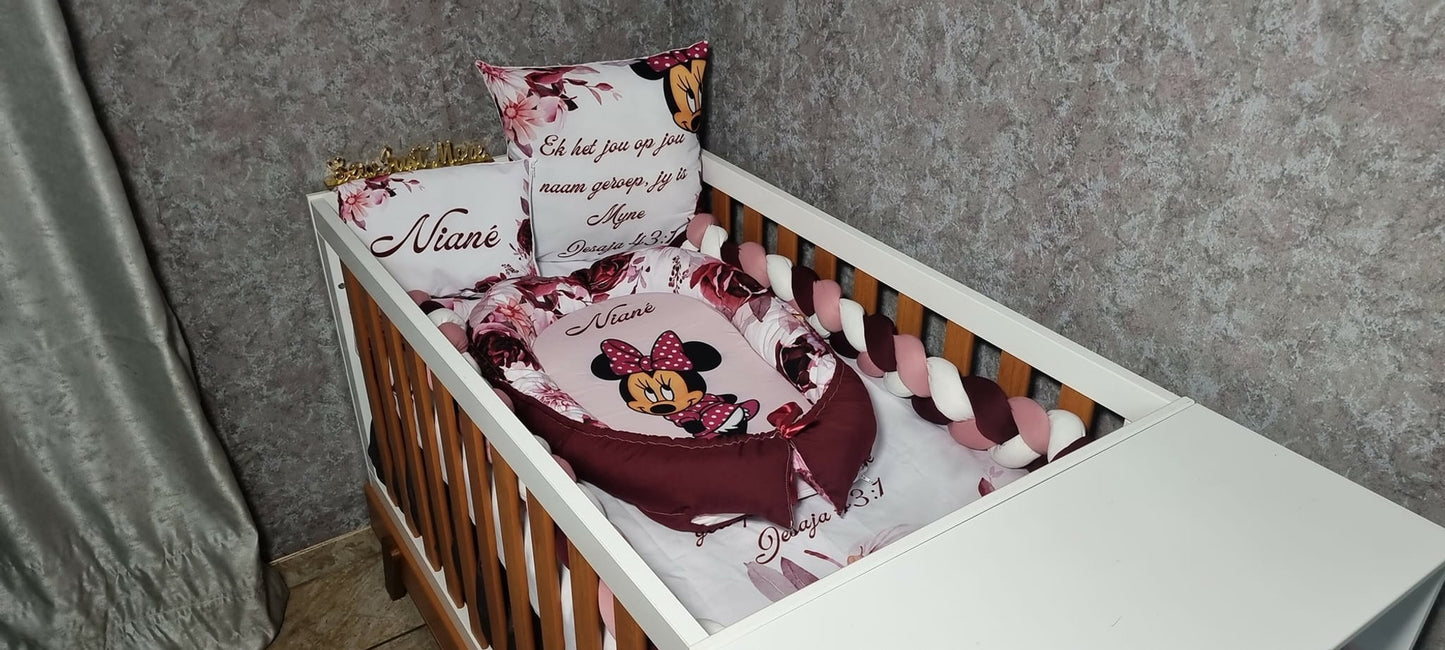 Maroon and Dusty Pink Minnie Mouse - Sew Just More