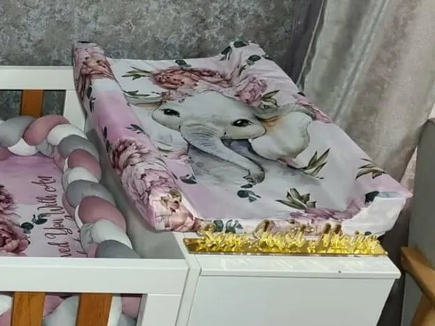 Pink Peony Elephant Changing Mat - Sew Just More