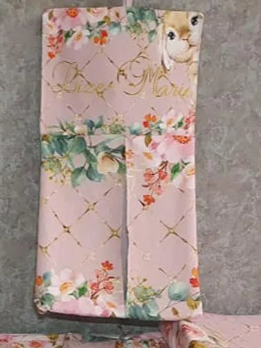 Golden Dusty Pink Bunny Hanging diaper bag - Sew Just More
