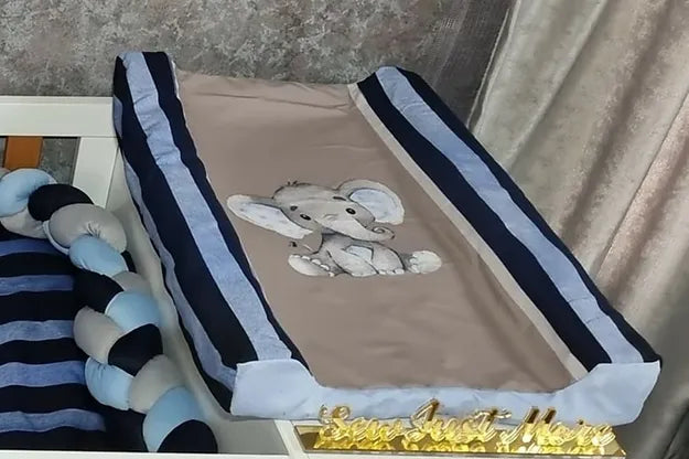 Navy and Baby Blue Ellie Changing Mat - Sew Just More