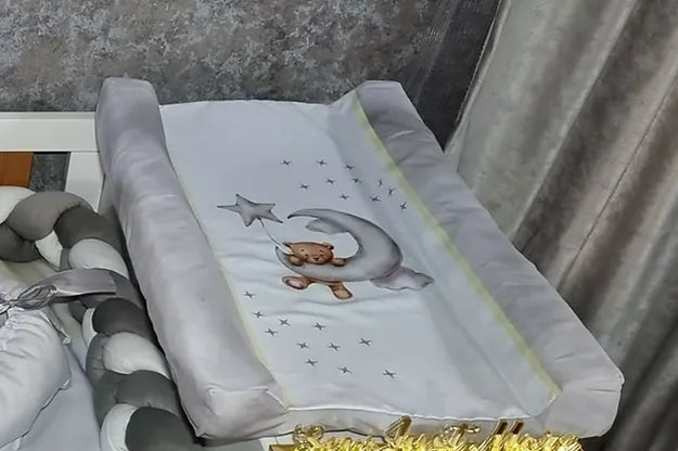 Dreamy Silver Teddy Changing Mat - Sew Just More