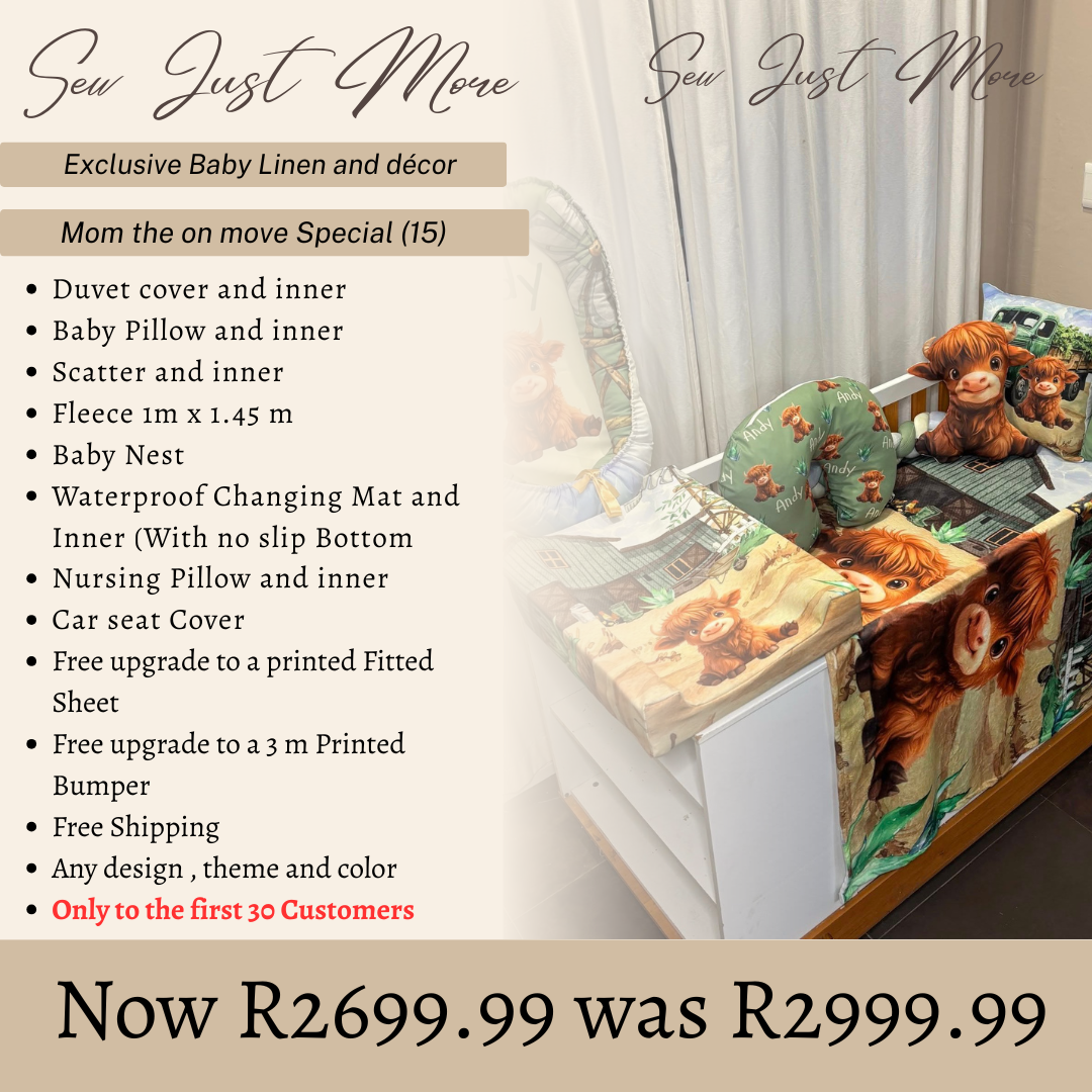 Mom on the move!!! (15 Piece) Cot Linen