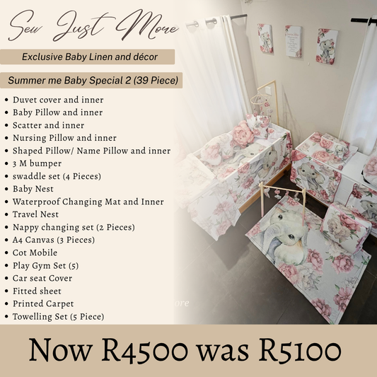 Summer me Baby Special 2 (39Piece) Cot Linen