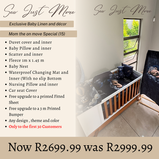 Mom on the move!!! (15 Piece) Cot Linen