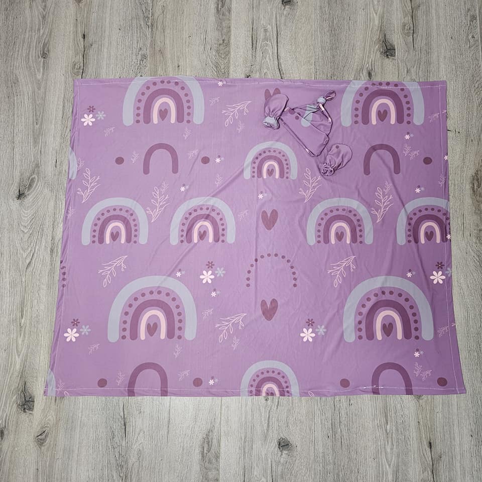 Purple boho bunny cot linen