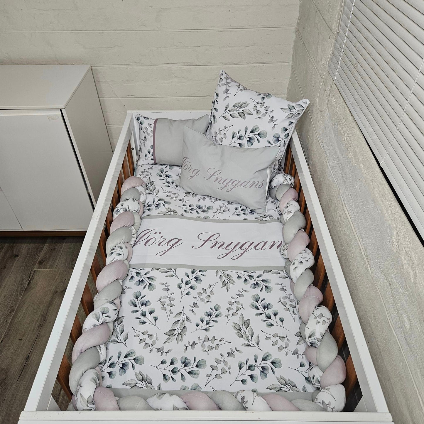 Sage Pennygum cot linen