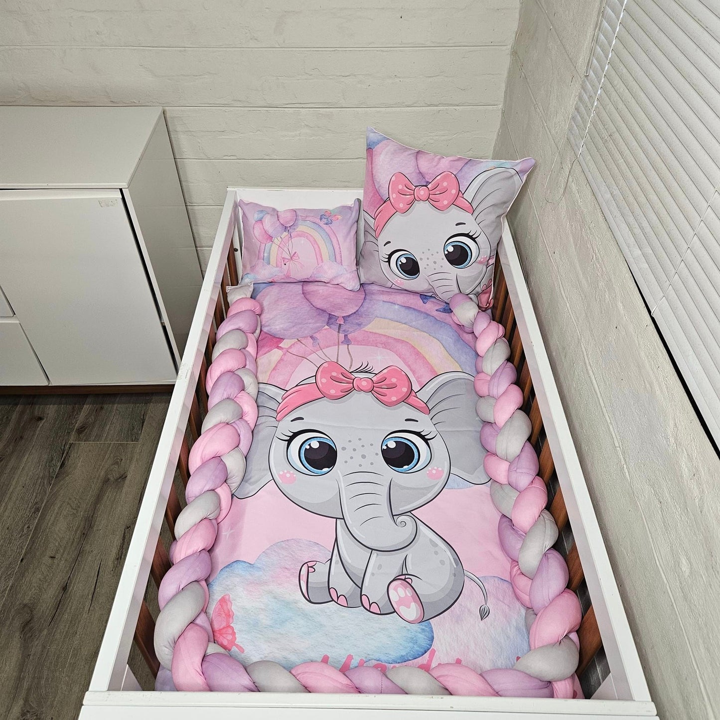 Magical Rainbow Cartoon Ellie cot linen