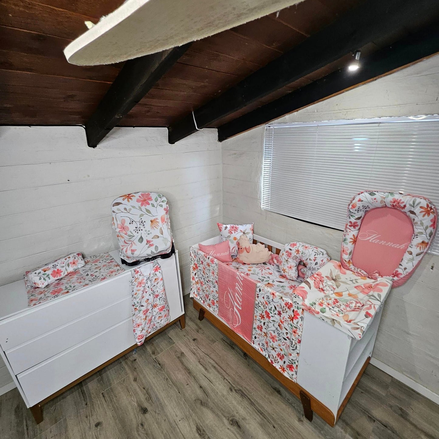 Boho Pink Floral cot linen Set