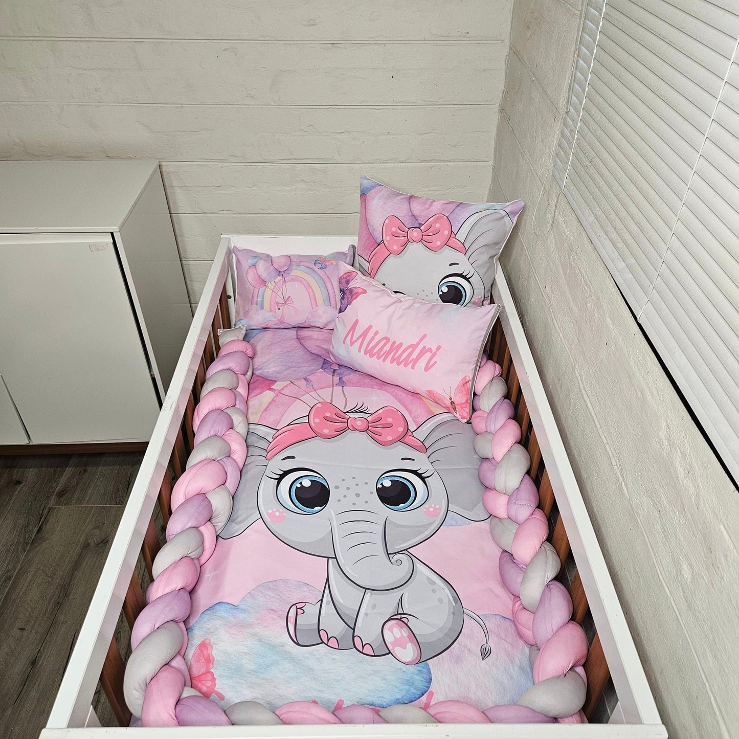 Magical Rainbow Cartoon Ellie cot linen