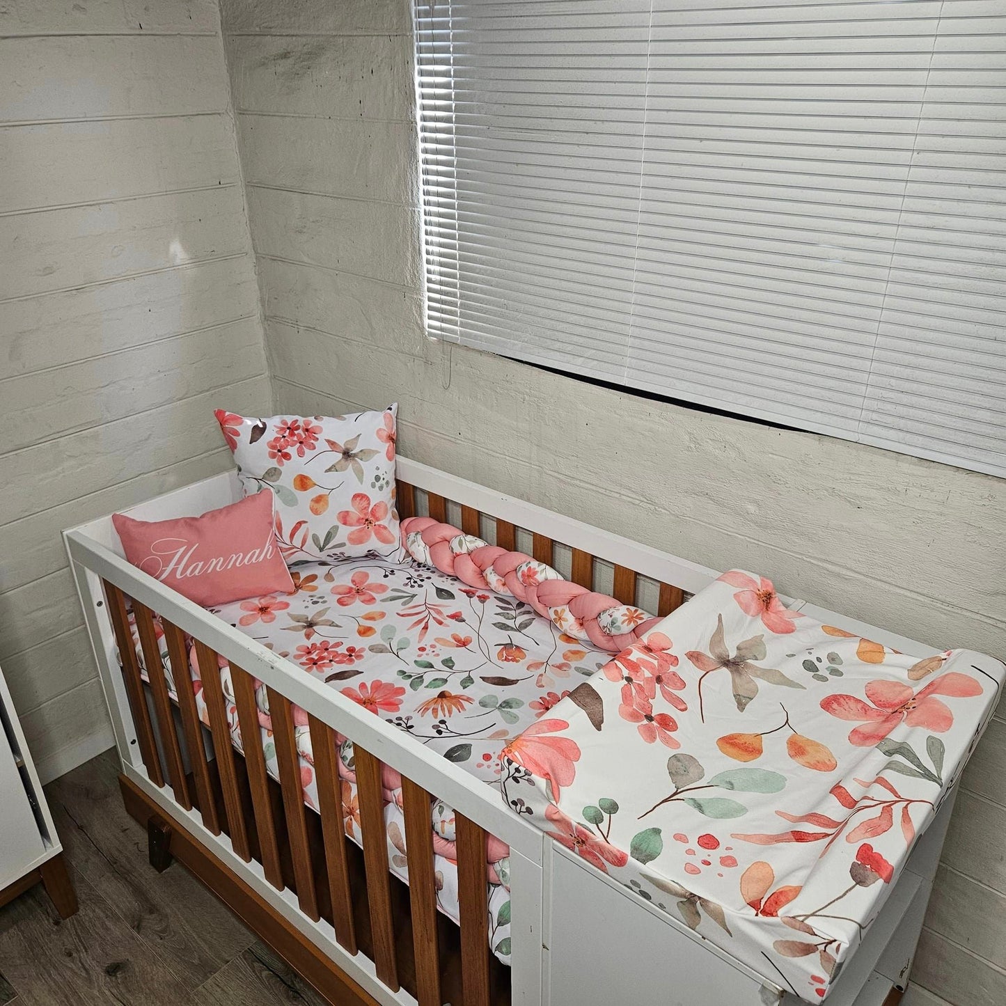 Boho Pink Floral cot linen Set