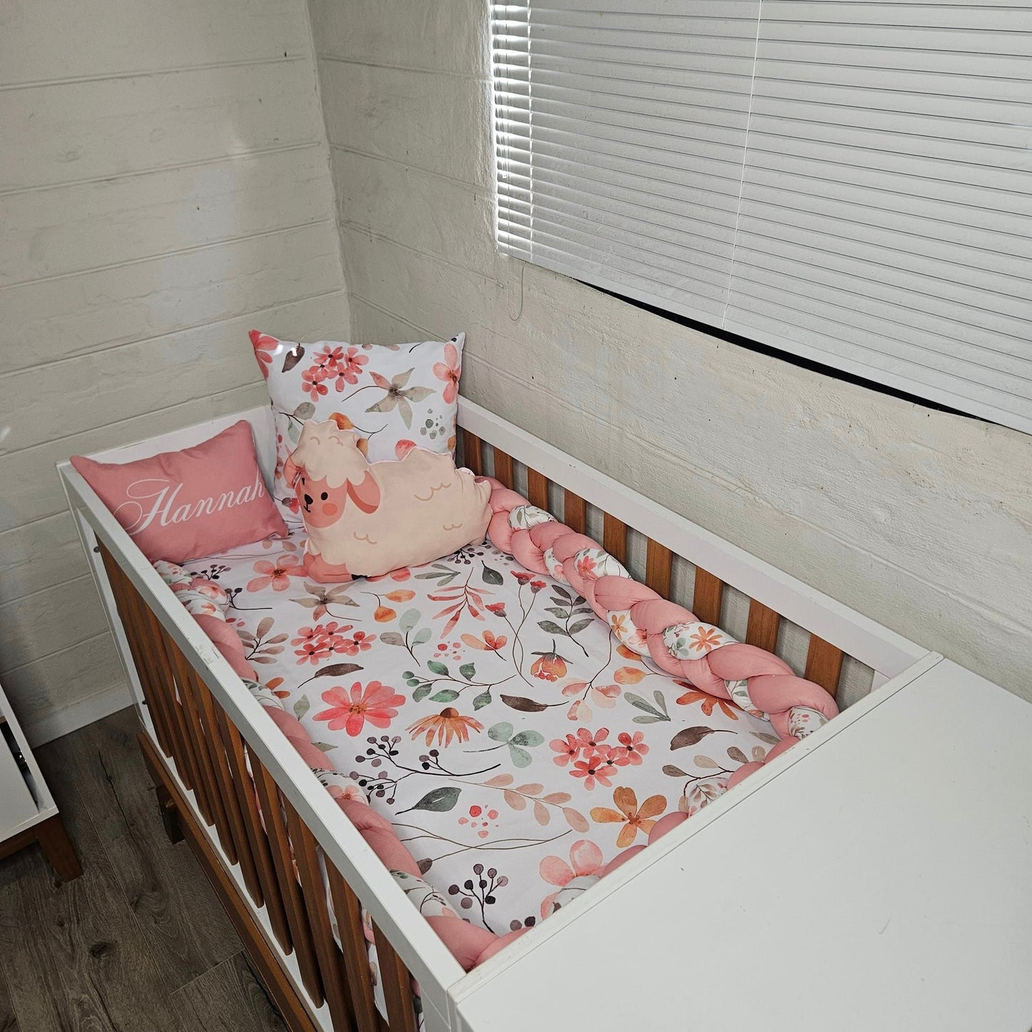 Boho Pink Floral cot linen Set