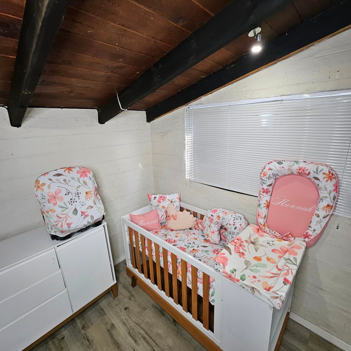Boho Pink Floral cot linen Set