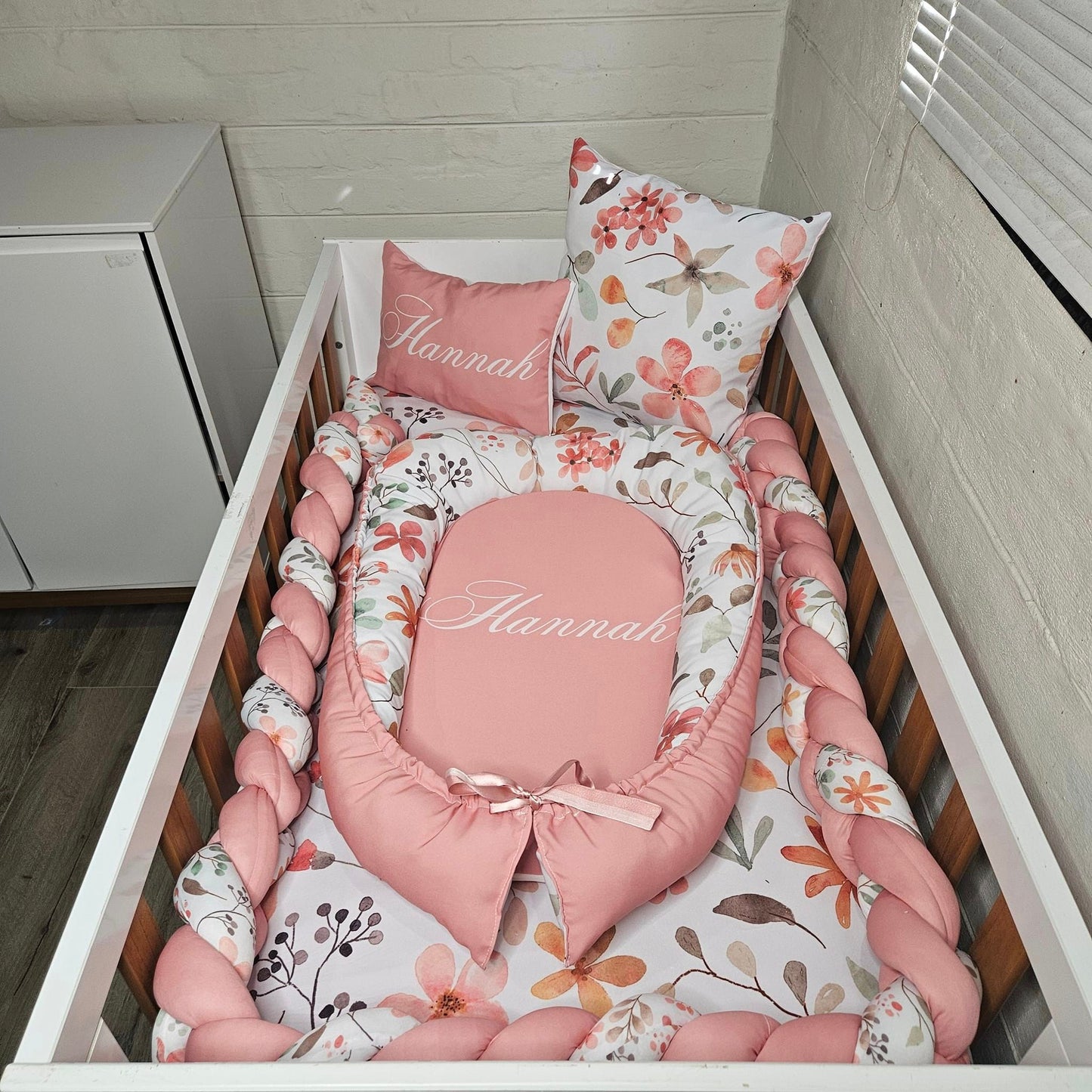 Boho Pink Floral cot linen Set
