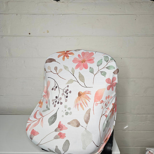 Boho Pink Floral car seat cover