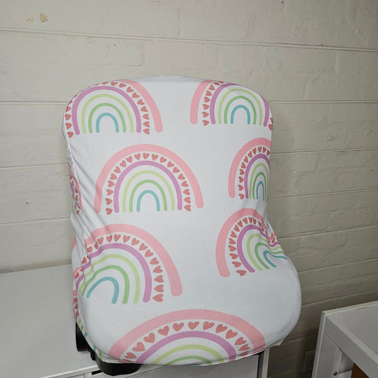 Colorful Boho Rainbow  car seat cover